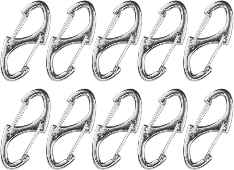 SWATOM 20PCS S Double Sided Mini Carabiner Clip Small Dual Wire Gate Carabiners Keychain Clasp Snap Hooks Tiny Key Clips EDC Accessories for Outdoor Camping Fishing Hiking - Image 1